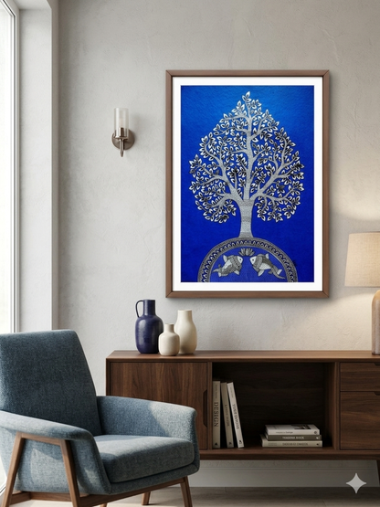 Tree of Life : Twin Fishes (19 × 25 inches including frame)