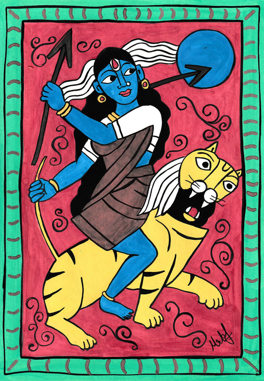 Title: Durga and the Tiger (A4)