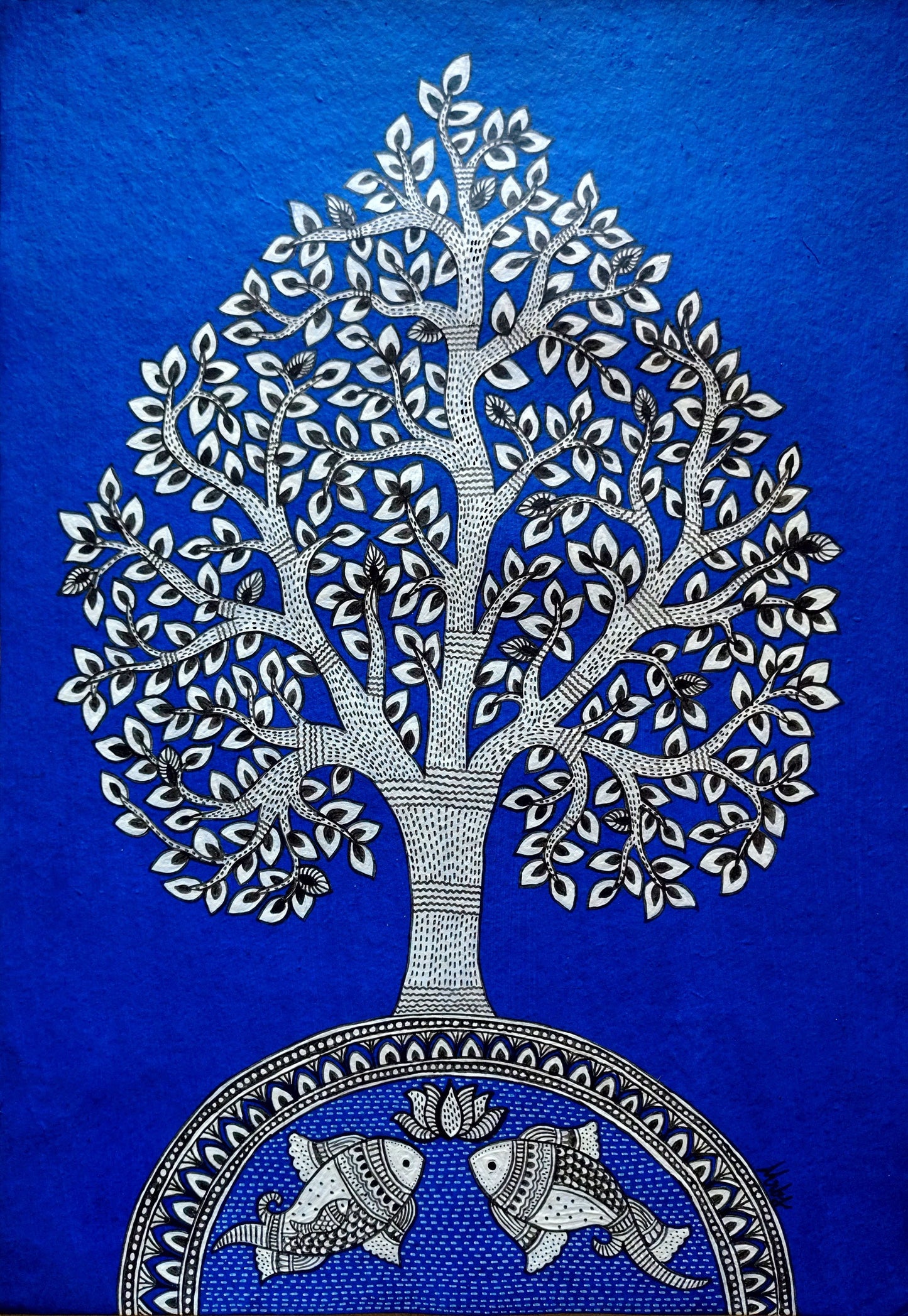 Tree of Life : Twin Fishes (19 × 25 inches including frame)