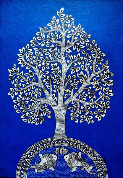 Tree of Life : Twin Fishes (19 × 25 inches including frame)