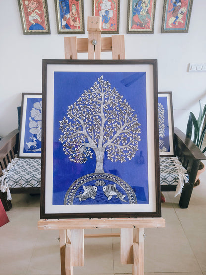 Tree of Life : Twin Fishes (19 × 25 inches including frame)
