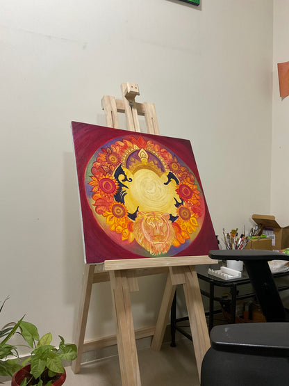 Durga Amma (WIP 2 ft × 2 ft)