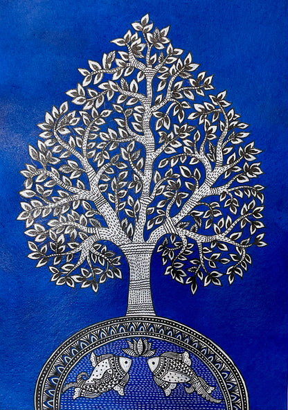 Tree of Life – Twin Fishes (18 × 24 inches)