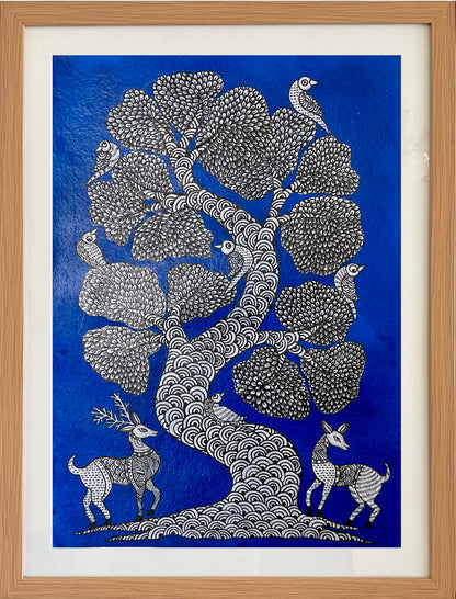 Tree of Life – Twin Deer (18 × 24 inches)