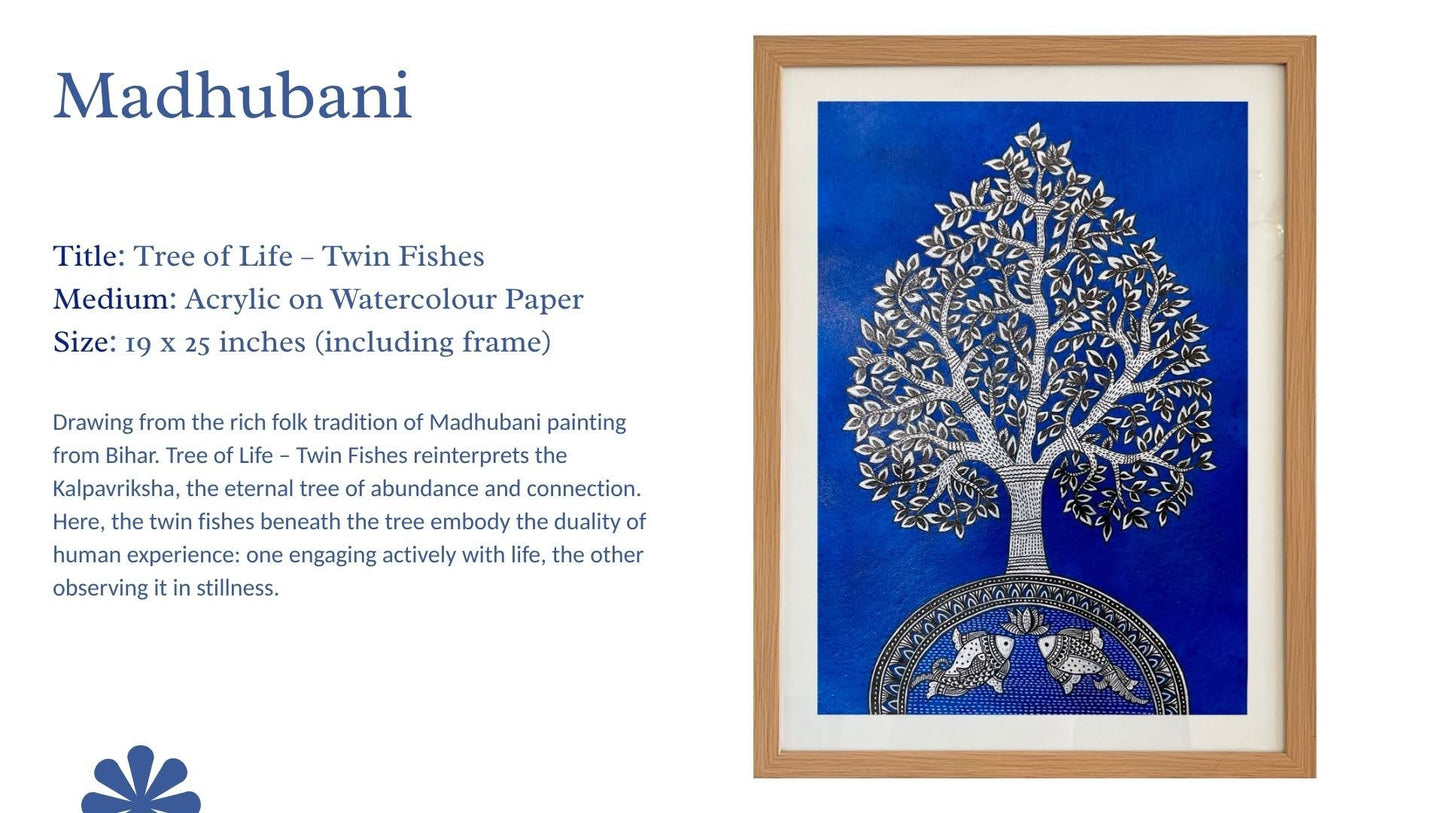 Tree of Life – Twin Fishes (18 × 24 inches)