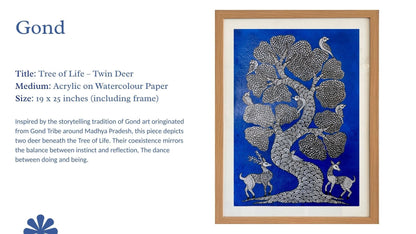 Tree of Life – Twin Deer (18 × 24 inches)