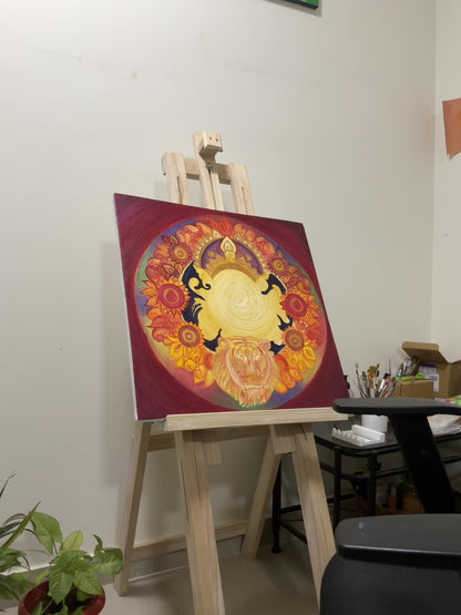 Durga Amma (WIP 2 ft × 2 ft)