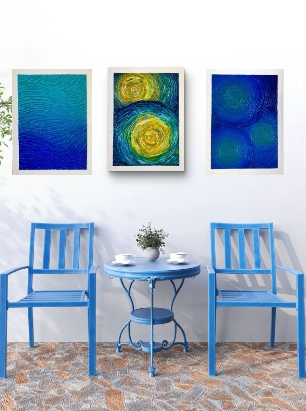 Texture Art work - Stars Set of 3