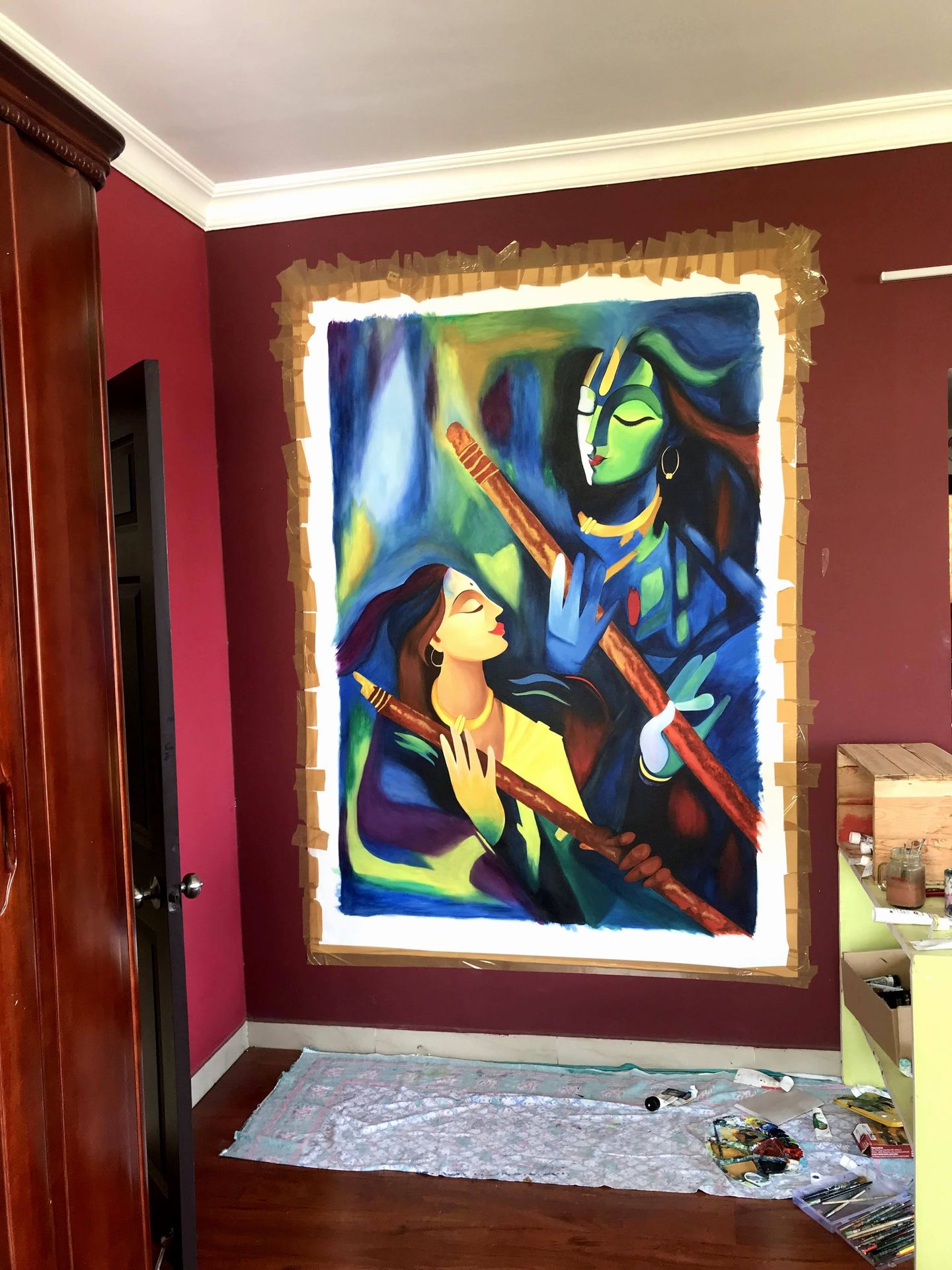 Radha Krishna 2 Original Acrylic Painting