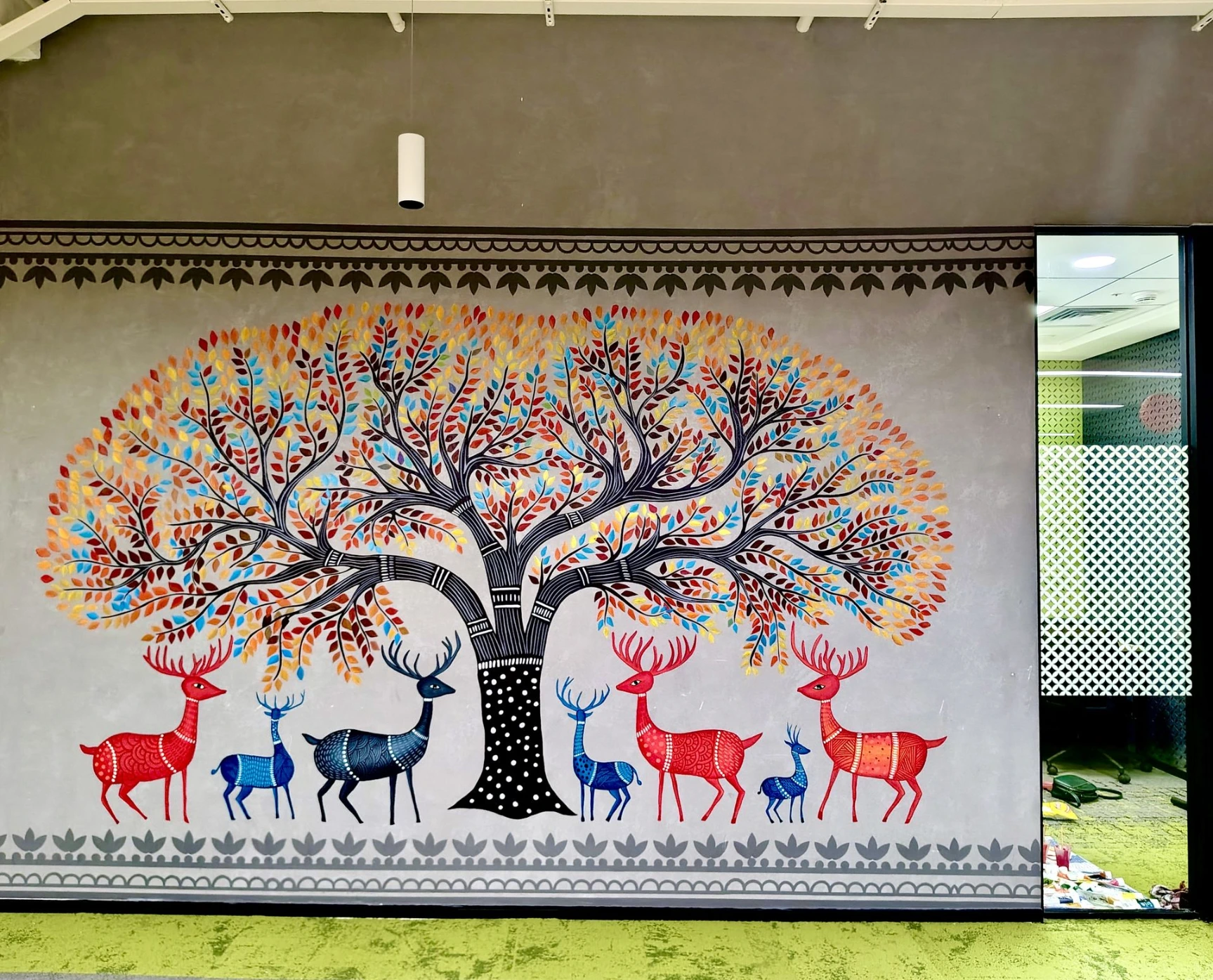 Gond Style Indian contemporary wall Art